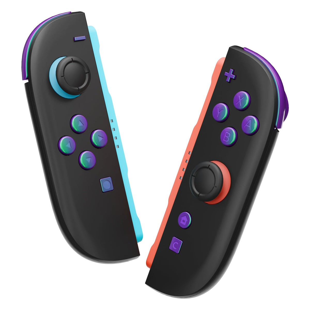eXtremeRate DIY Replacement Full Set Buttons for Nintendo Switch 2 - Chameleon Green Purple eXtremeRate
