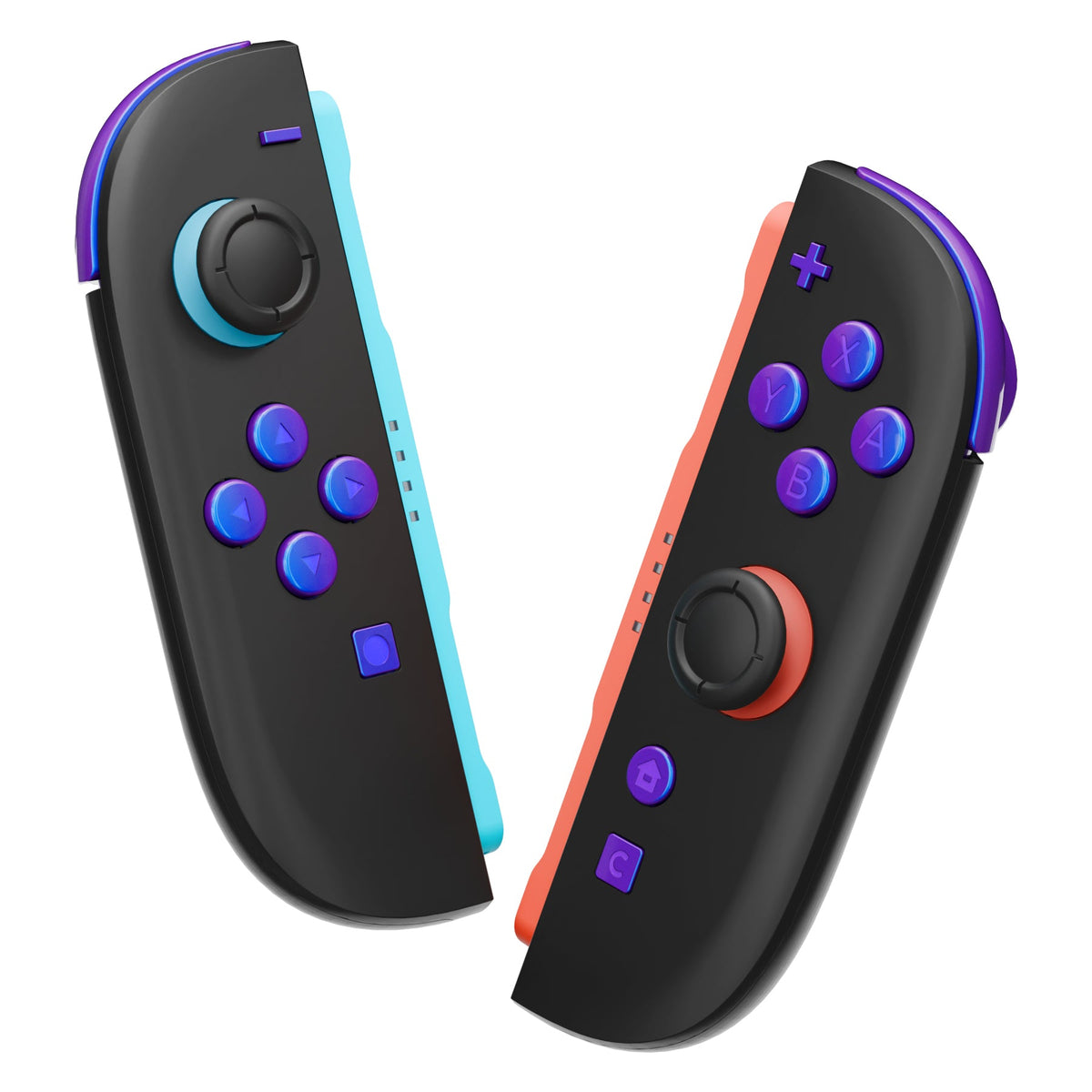 eXtremeRate DIY Replacement Full Set Buttons for Nintendo Switch 2 - Chameleon Purple Blue eXtremeRate