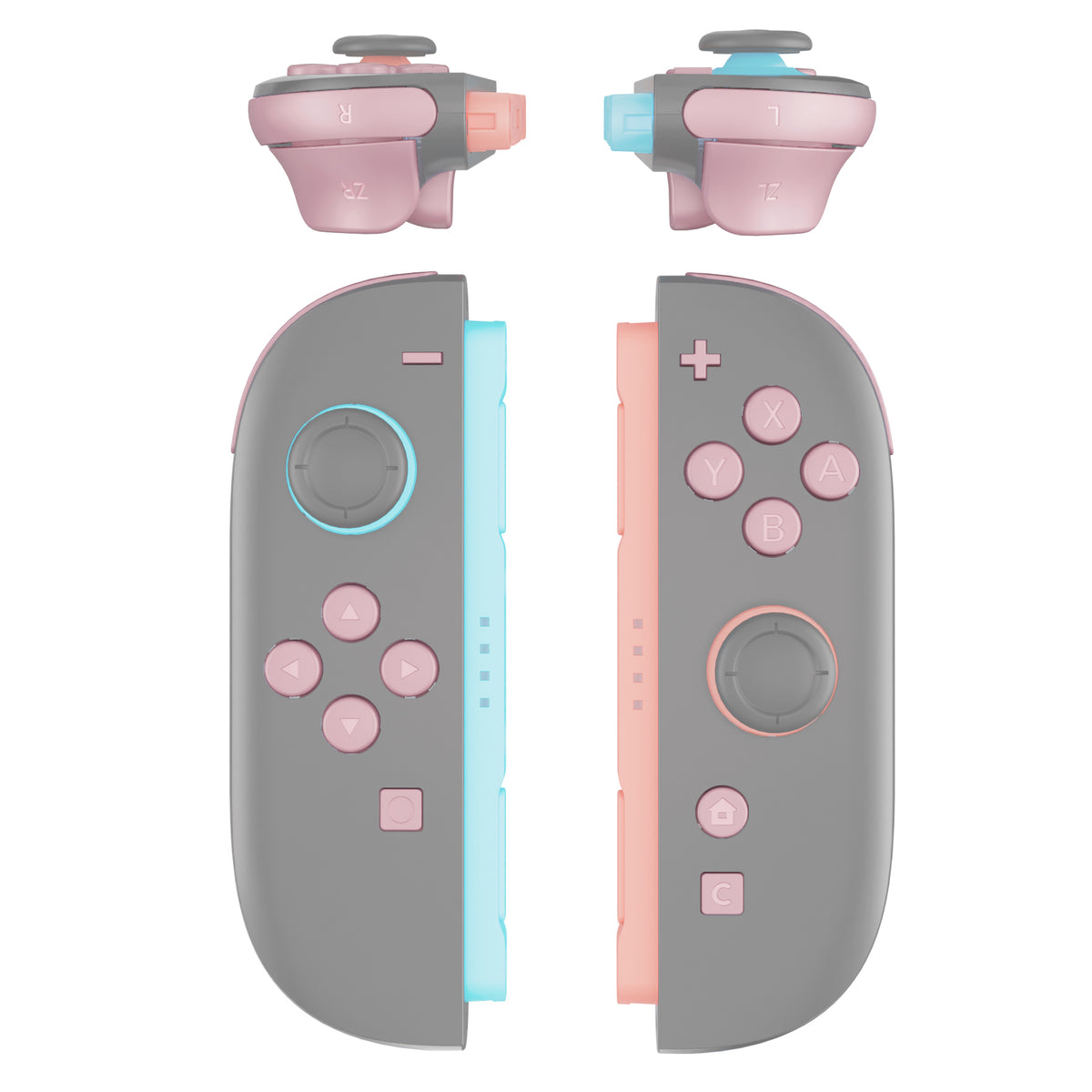 eXtremeRate DIY Replacement Full Set Buttons for Nintendo Switch 2 - Cherry Blossoms Pink