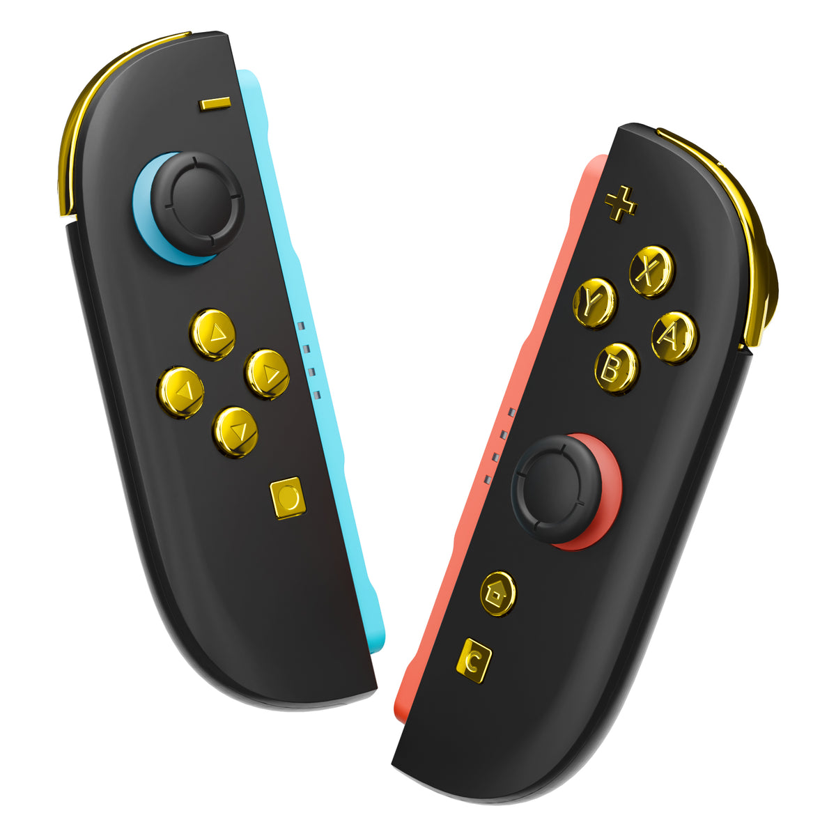 eXtremeRate DIY Replacement Full Set Buttons for Nintendo Switch 2 - Chrome Gold