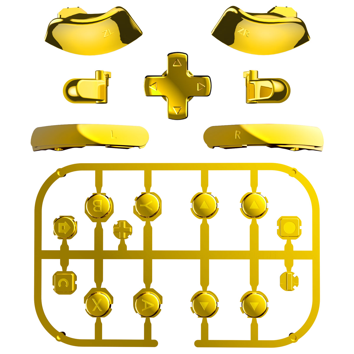 eXtremeRate DIY Replacement Full Set Buttons for Nintendo Switch 2 - Chrome Gold