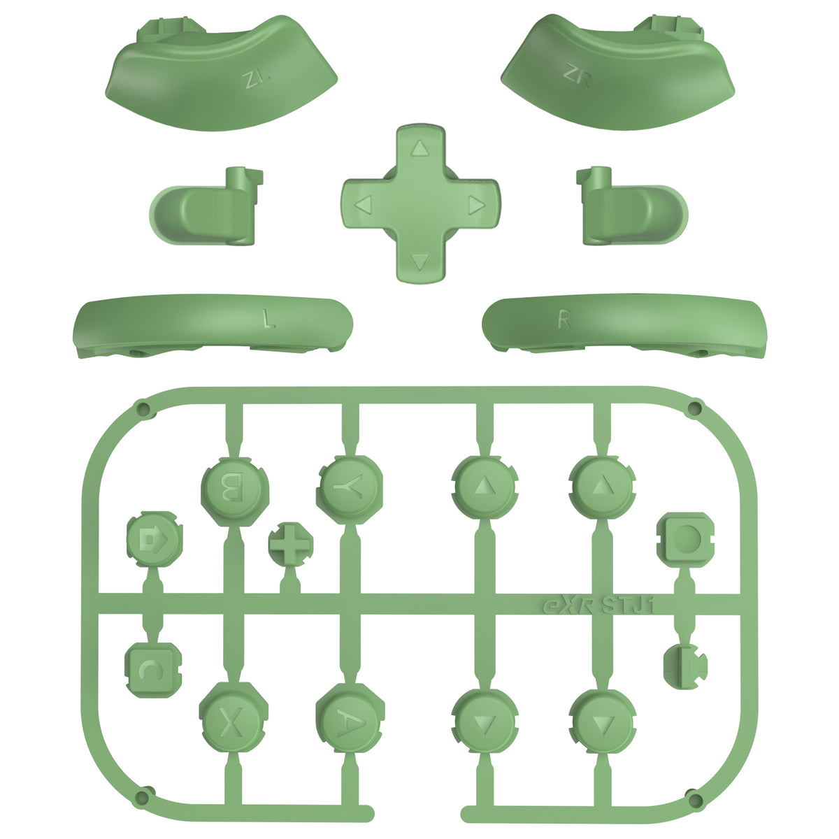 eXtremeRate DIY Replacement Full Set Buttons for Nintendo Switch 2 - Matcha Green