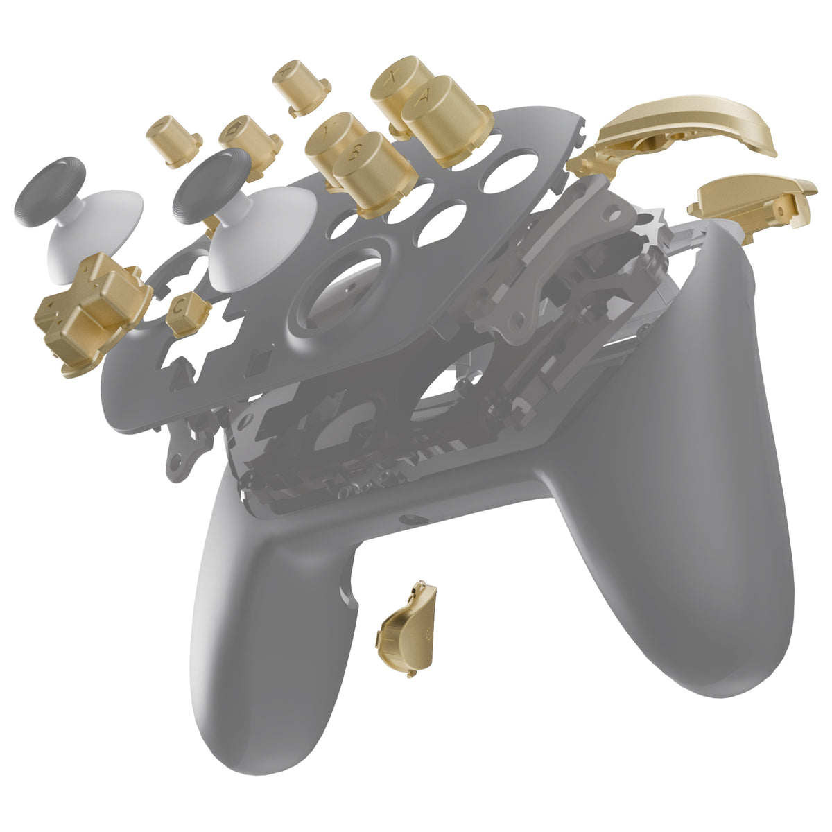 eXtremeRate DIY Replacement Full Set Buttons for Nintendo Switch 2 Pro Controller - Champagne Gold