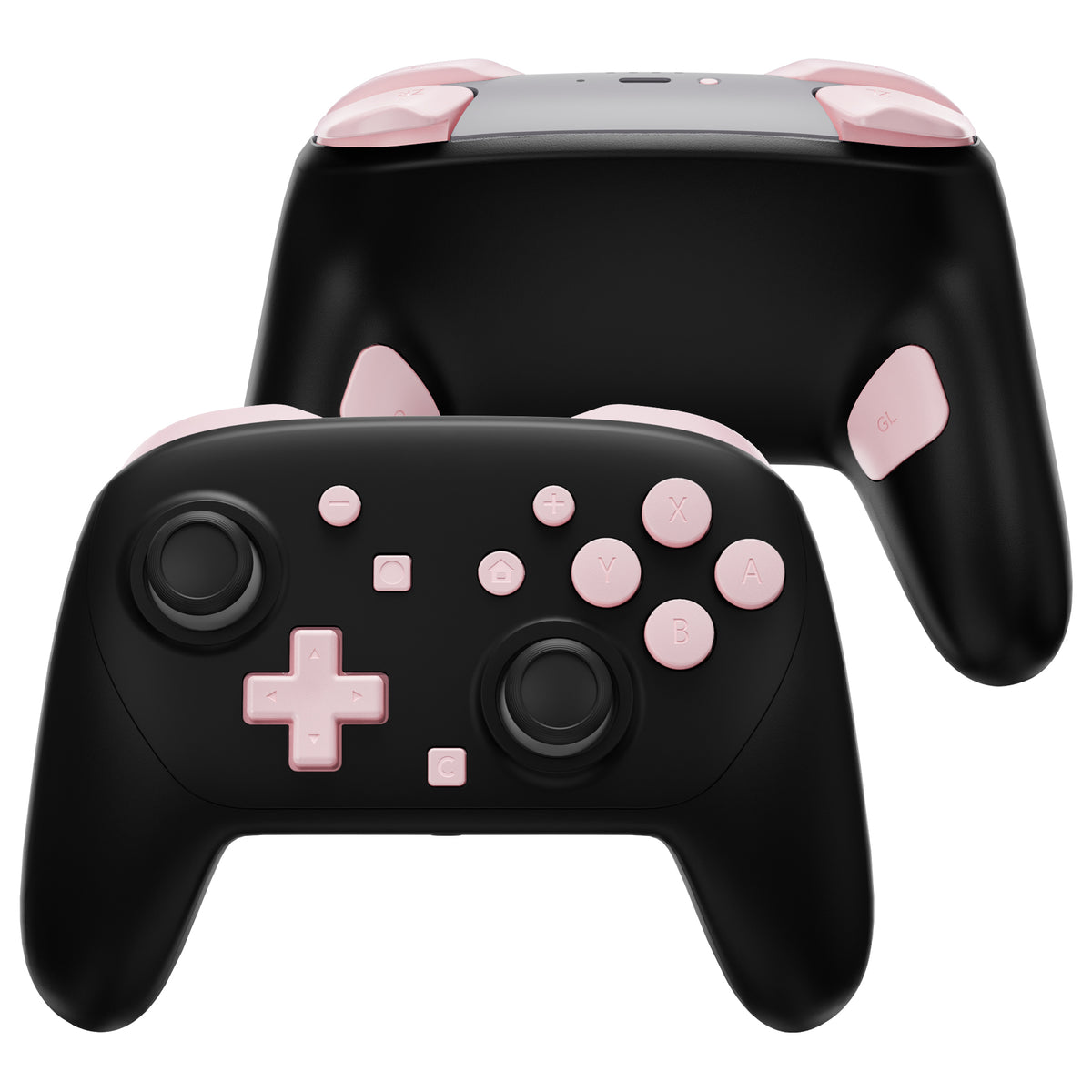eXtremeRate DIY Replacement Full Set Buttons for Nintendo Switch 2 Pro Controller - Cherry Blossoms Pink