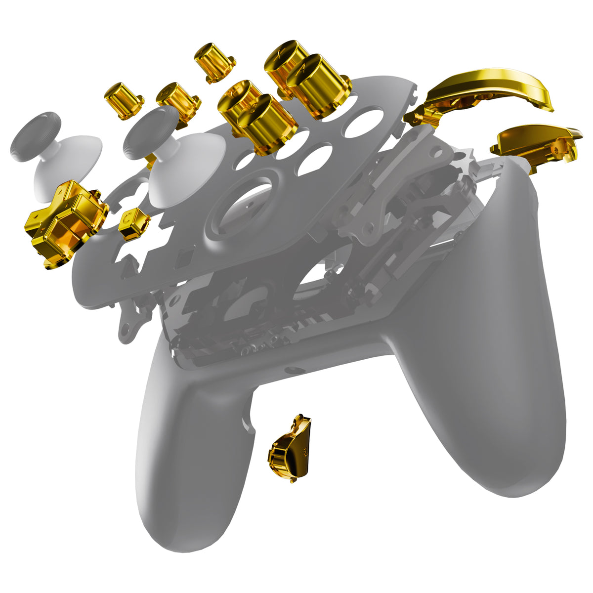 eXtremeRate DIY Replacement Full Set Buttons for Nintendo Switch 2 Pro Controller - Chrome Gold