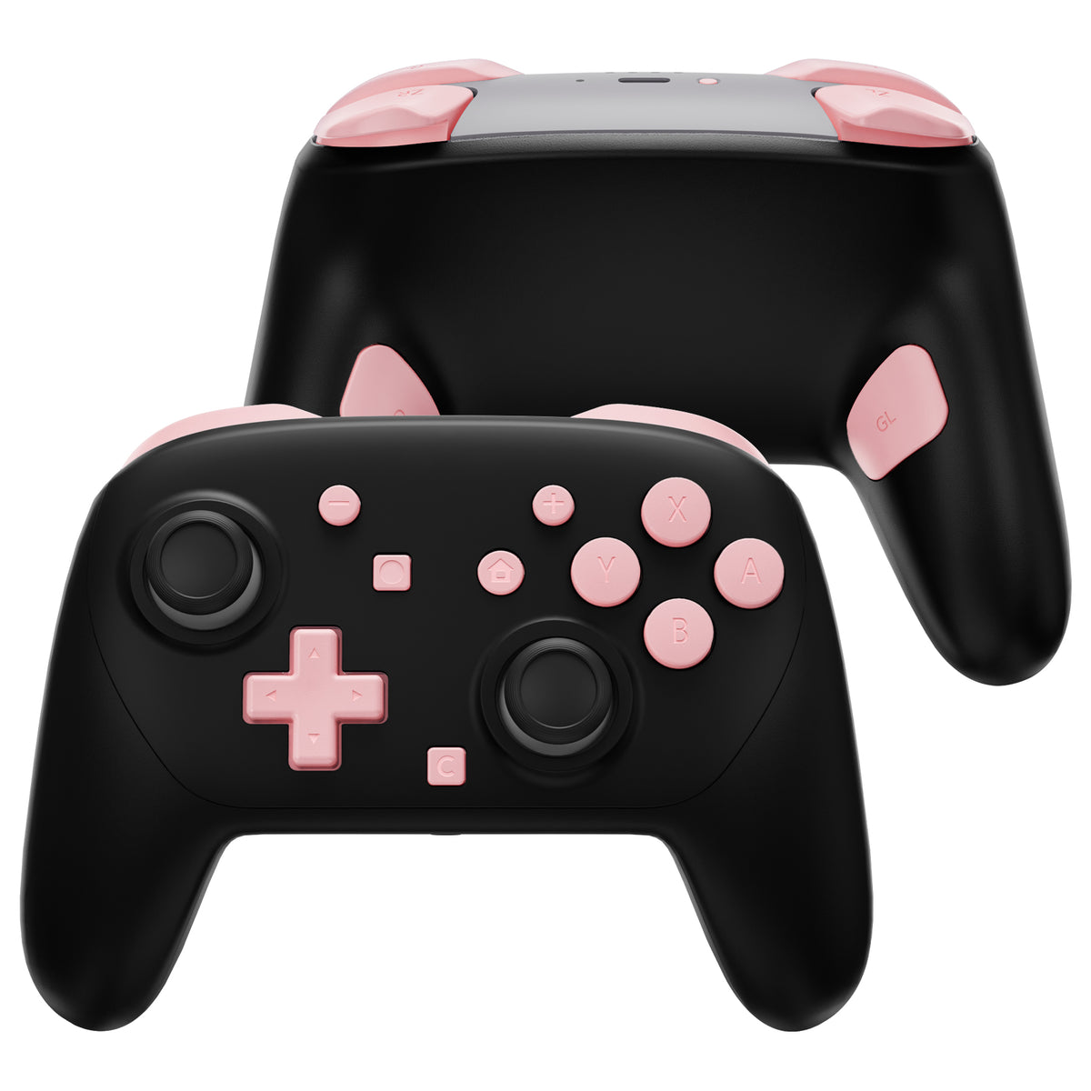 eXtremeRate DIY Replacement Full Set Buttons for Nintendo Switch 2 Pro Controller - Puffy Pink