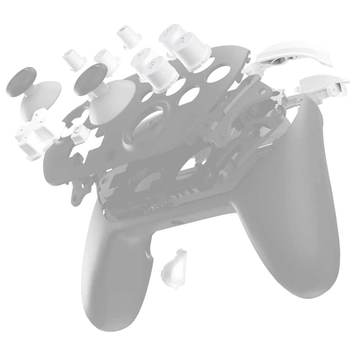 eXtremeRate DIY Replacement Full Set Buttons for Nintendo Switch 2 Pro Controller - White eXtremeRate