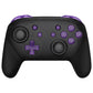 eXtremeRate DIY Replacement Full Set Buttons for Nintendo Switch Pro Controller - Crystal Clear Atomic Purple