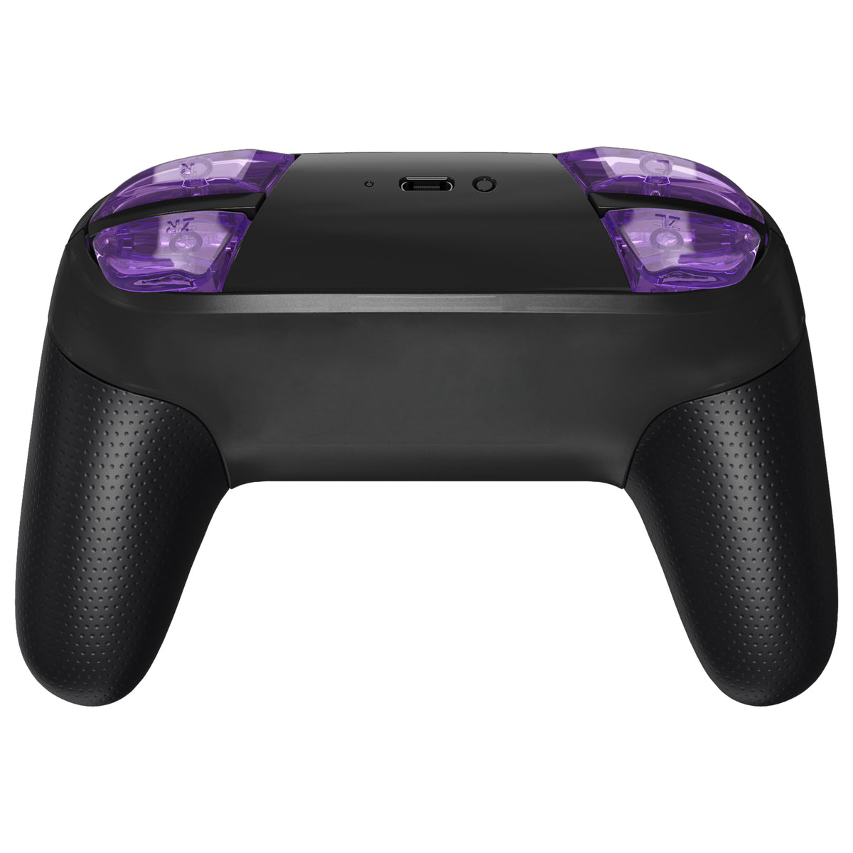 eXtremeRate DIY Replacement Full Set Buttons for Nintendo Switch Pro Controller - Crystal Clear Atomic Purple