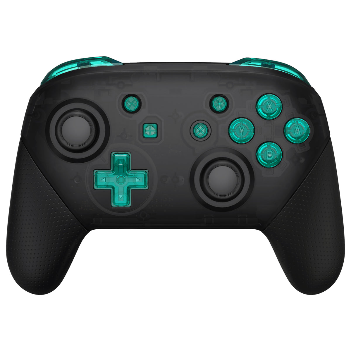 eXtremeRate DIY Replacement Full Set Buttons for Nintendo Switch Pro Controller - Crystal Emerald Green