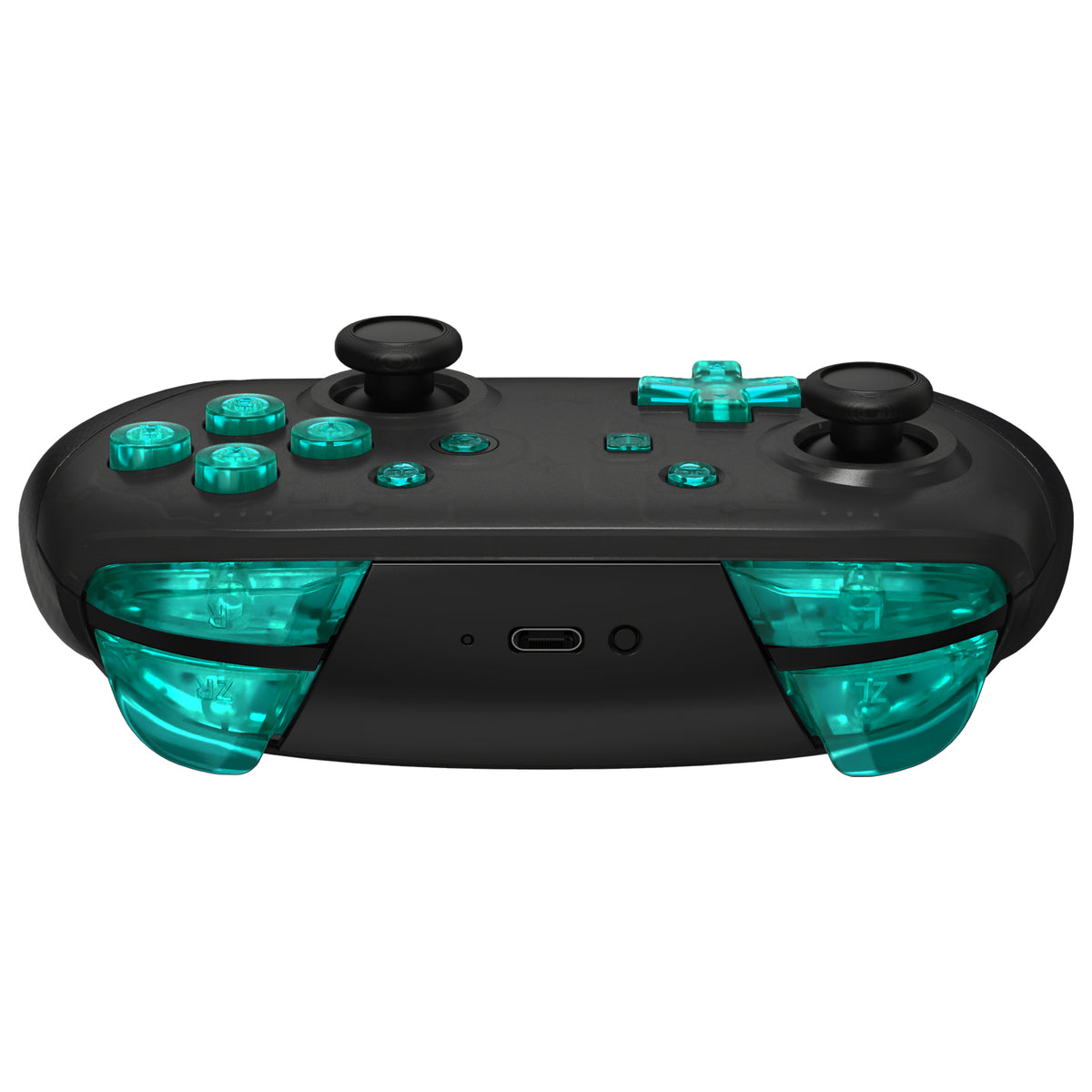 eXtremeRate DIY Replacement Full Set Buttons for Nintendo Switch Pro Controller - Crystal Emerald Green