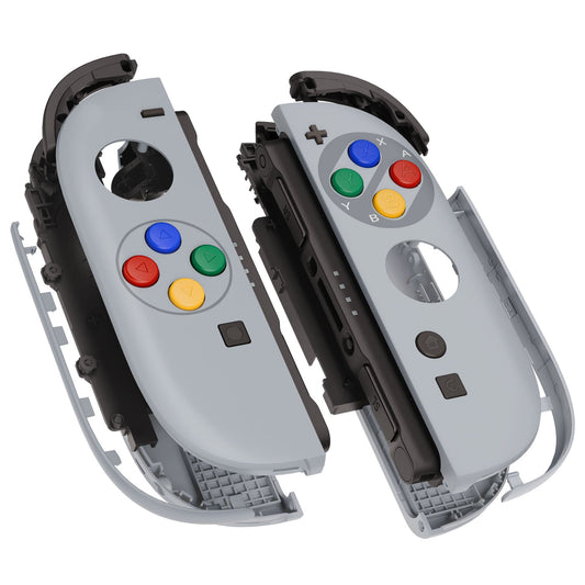 eXtremeRate DIY Replacement Full Set Shell Case with Buttons for Joycon 2 of Nintendo Switch 2 - Deluxe Version - SFC SNES Classic EU Style eXtremeRate