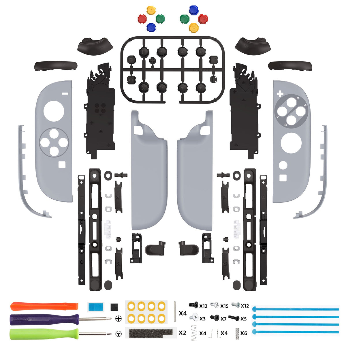 eXtremeRate DIY Replacement Full Set Shell Case with Buttons for Joycon 2 of Nintendo Switch 2 - Deluxe Version - SFC SNES Classic EU Style eXtremeRate