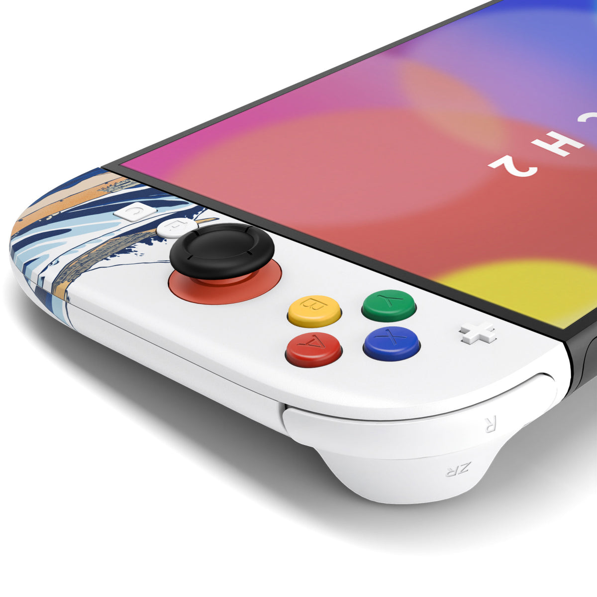 eXtremeRate DIY Replacement Full Set Shell Case with Buttons for Joycon 2 of Nintendo Switch 2 - Deluxe Version - The Great Wave