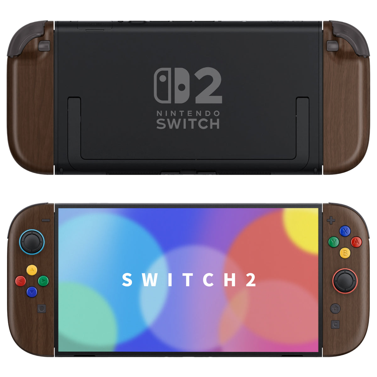 eXtremeRate DIY Replacement Full Set Shell Case with Buttons for Joycon 2 of Nintendo Switch 2 - Deluxe Version - Wood Grain