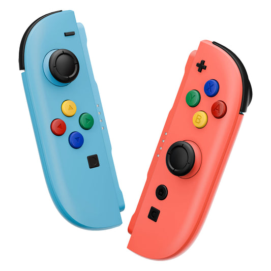 eXtremeRate DIY Replacement Full Set Shell Case with Buttons for Joycon 2 of Nintendo Switch 2 - Essence Version - Blue & Orange