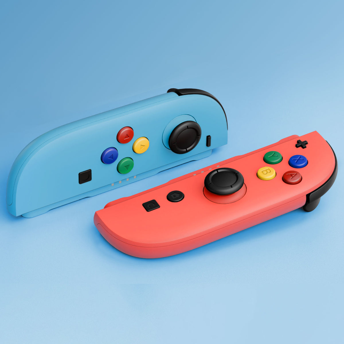 eXtremeRate DIY Replacement Full Set Shell Case with Buttons for Joycon 2 of Nintendo Switch 2 - Essence Version - Blue & Orange