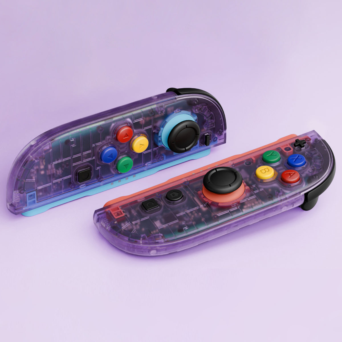 eXtremeRate DIY Replacement Full Set Shell Case with Buttons for Joycon 2 of Nintendo Switch 2 - Essence Version - Clear Atomic Purple