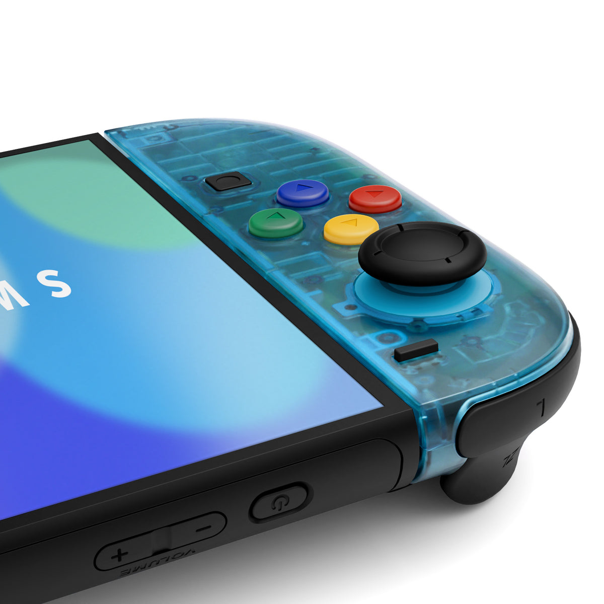 eXtremeRate DIY Replacement Full Set Shell Case with Buttons for Joycon 2 of Nintendo Switch 2 - Essence Version - Clear Blue & Orange