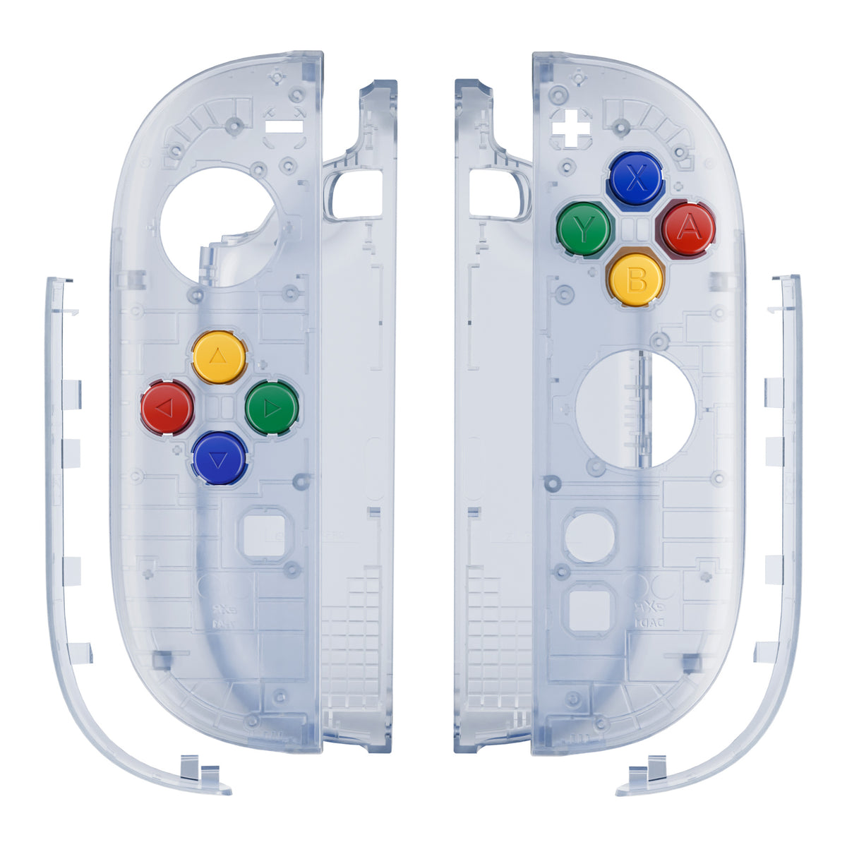 eXtremeRate DIY Replacement Full Set Shell Case with Buttons for Joycon 2 of Nintendo Switch 2 - Essence Version - Clear Glacier Blue
