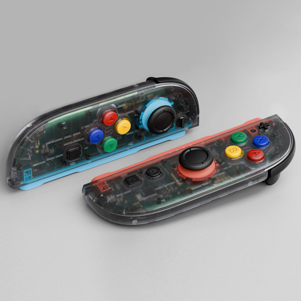 eXtremeRate DIY Replacement Full Set Shell Case with Buttons for Joycon 2 of Nintendo Switch 2 - Essence Version - Clear Slate Black