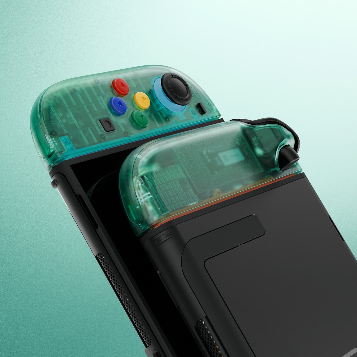 eXtremeRate DIY Replacement Full Set Shell Case with Buttons for Joycon 2 of Nintendo Switch 2 - Essence Version - Emerald Green
