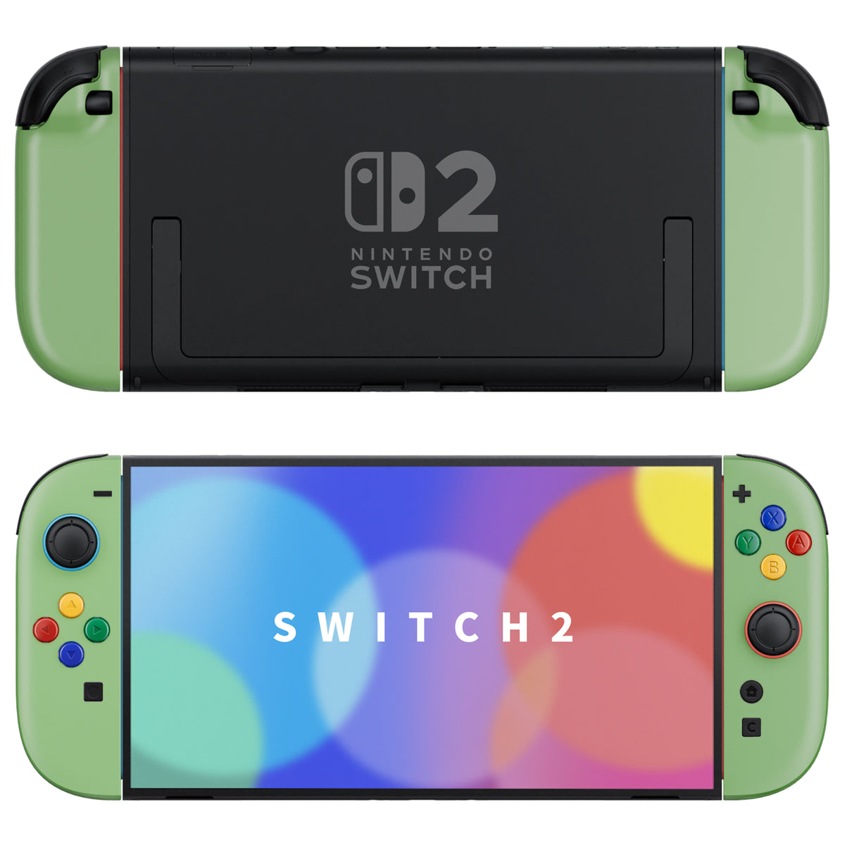eXtremeRate DIY Replacement Full Set Shell Case with Buttons for Joycon 2 of Nintendo Switch 2 - Essence Version - Matcha Green