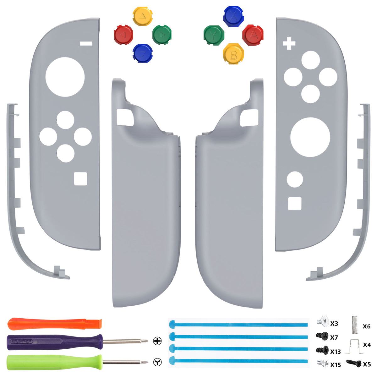 eXtremeRate DIY Replacement Full Set Shell Case with Buttons for Joycon 2 of Nintendo Switch 2 - Essence Version - New Hope Gray