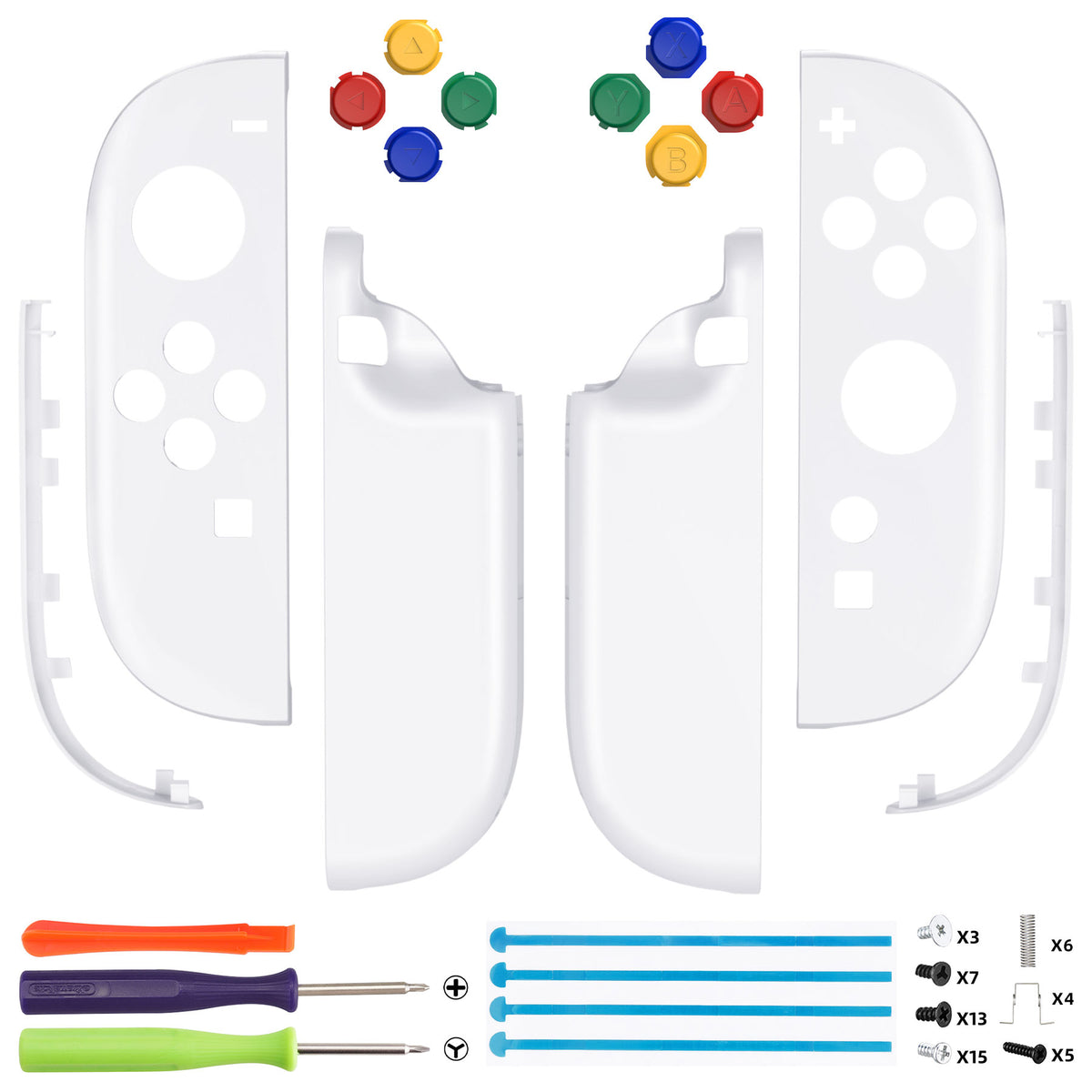 eXtremeRate DIY Replacement Full Set Shell Case with Buttons for Joycon 2 of Nintendo Switch 2 - Essence Version - White