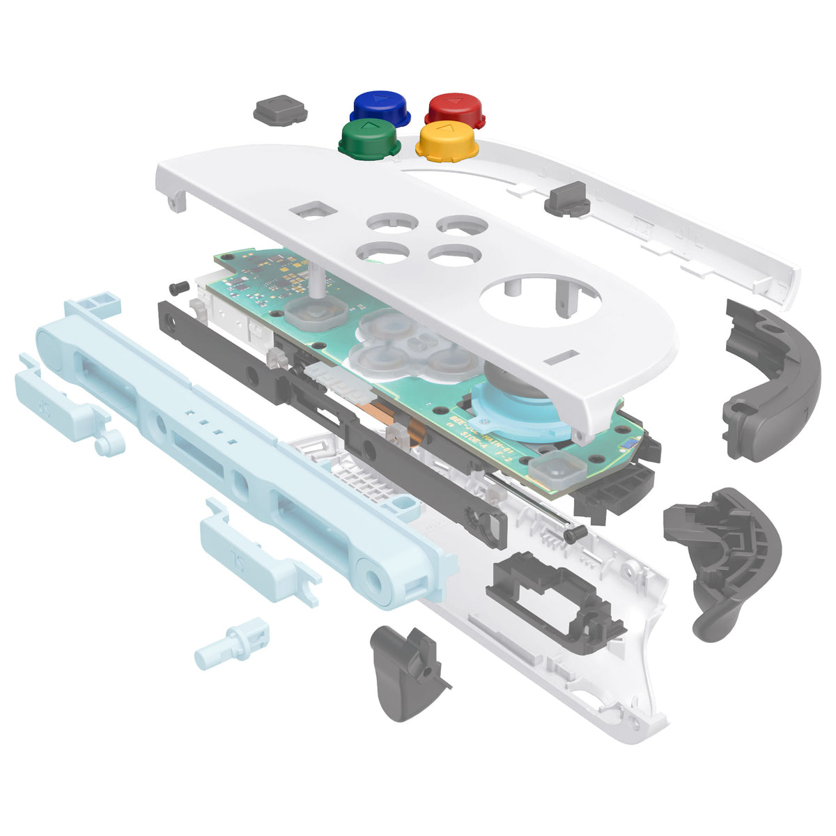 eXtremeRate DIY Replacement Full Set Shell Case with Buttons for Joycon 2 of Nintendo Switch 2 - Essence Version - White