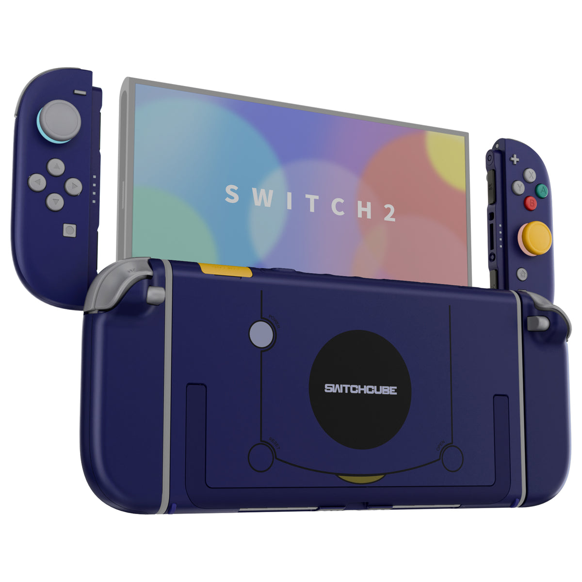 eXtremeRate DIY Replacement Full Set Shells with Buttons for Nintendo Switch 2 - Deluxe Version - Classic SwitchCube Style