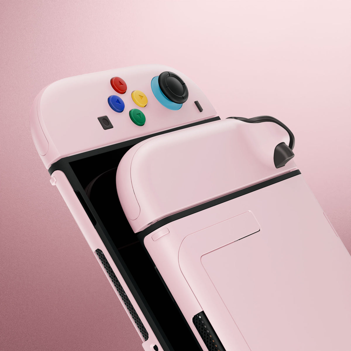 eXtremeRate DIY Replacement Full Set Shells with Buttons for Nintendo Switch 2 - Deluxe Version - Cherry Blossoms Pink