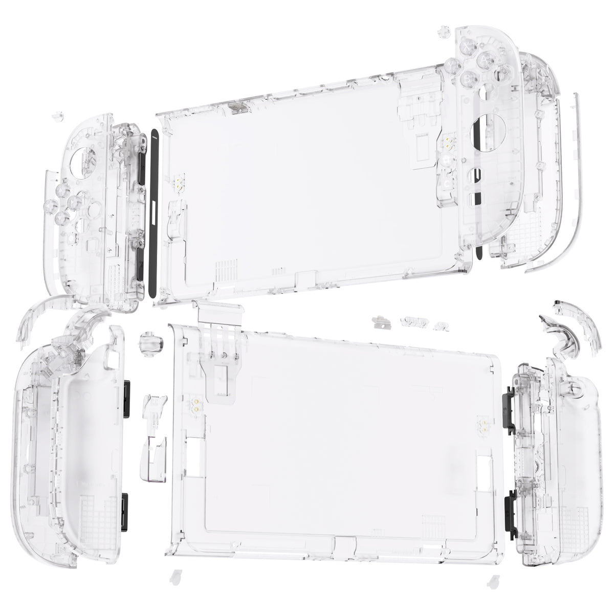 eXtremeRate DIY Replacement Full Set Shells with Buttons for Nintendo Switch 2 - Deluxe Version - Clear