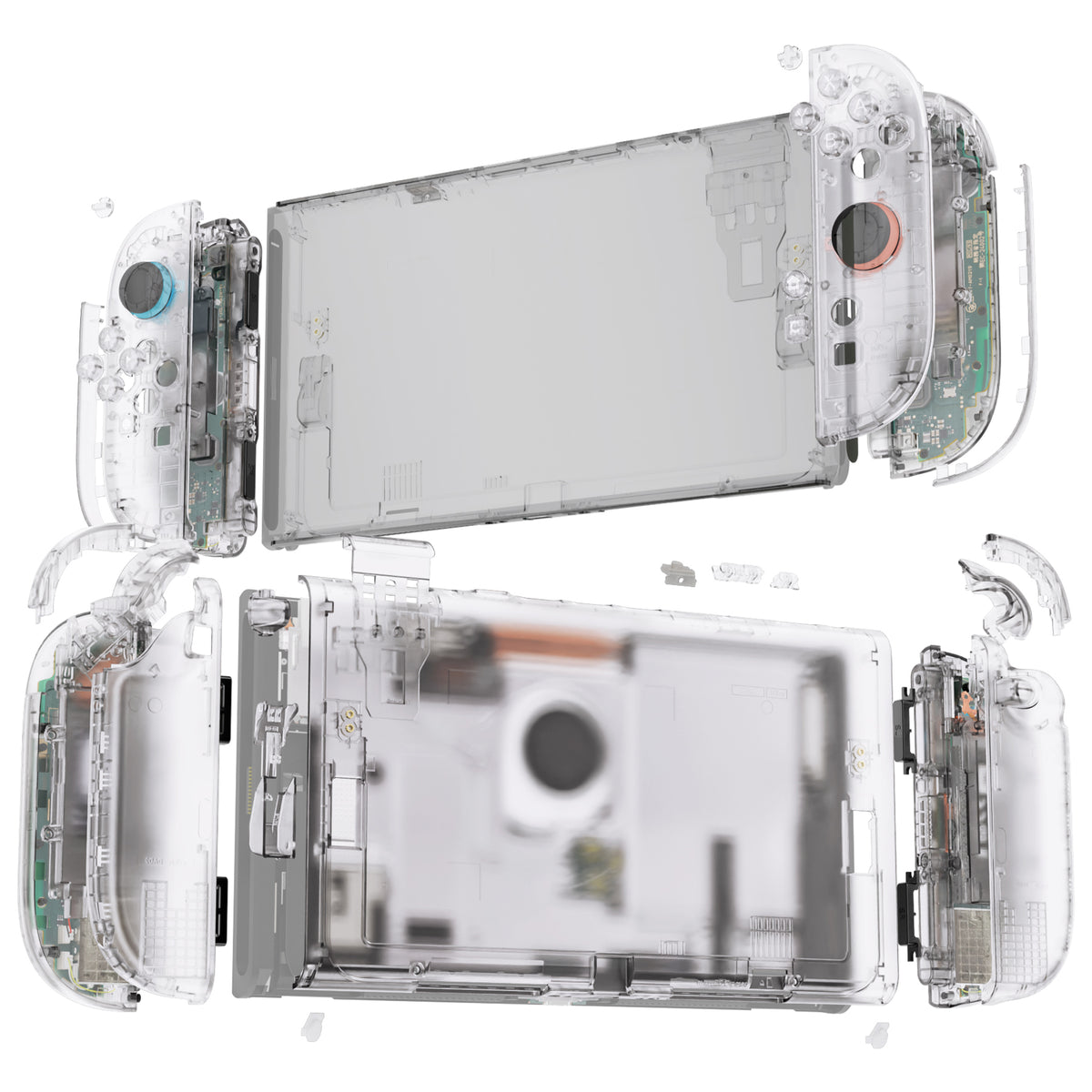eXtremeRate DIY Replacement Full Set Shells with Buttons for Nintendo Switch 2 - Deluxe Version - Clear