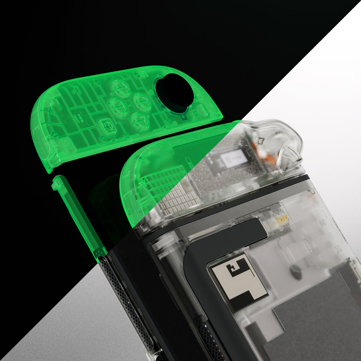 eXtremeRate DIY Replacement Full Set Shells with Buttons for Nintendo Switch 2 - Deluxe Version - Glow in Dark - Green