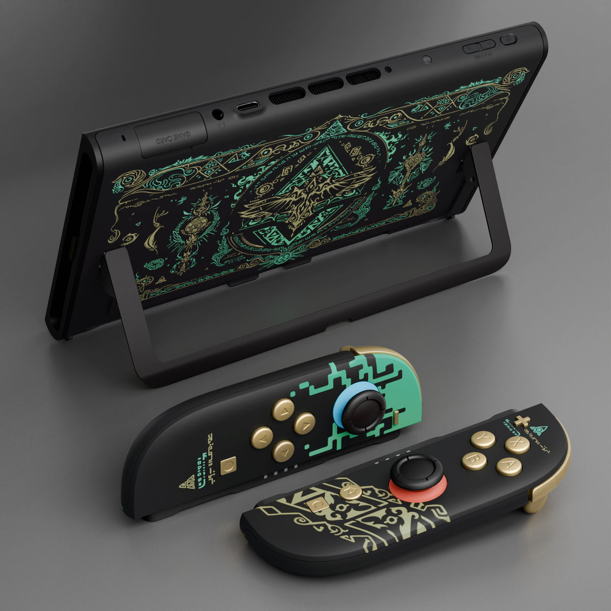 eXtremeRate DIY Replacement Full Set Shells with Buttons for Nintendo Switch 2 - Deluxe Version - Glow in Dark - Totem of Kingdom Black