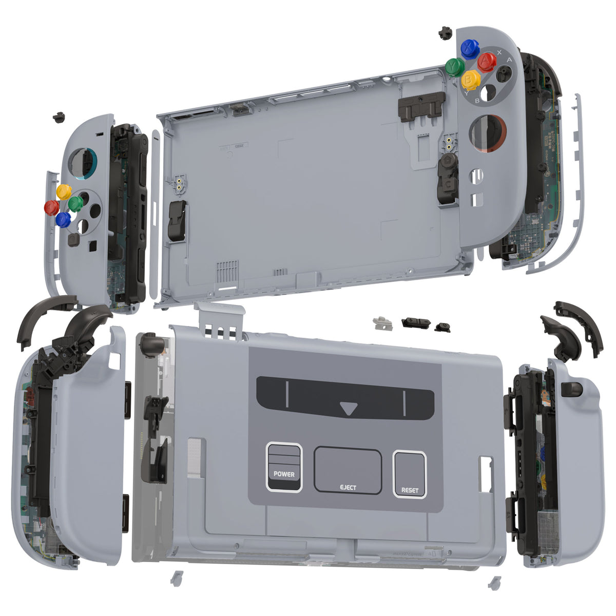 eXtremeRate DIY Replacement Full Set Shells with Buttons for Nintendo Switch 2 - Deluxe Version - SFC SNES Classic EU Style