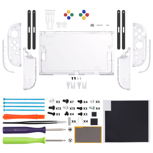 eXtremeRate DIY Replacement Full Set Shells with Buttons for Nintendo Switch 2 - Essence Version - Clear