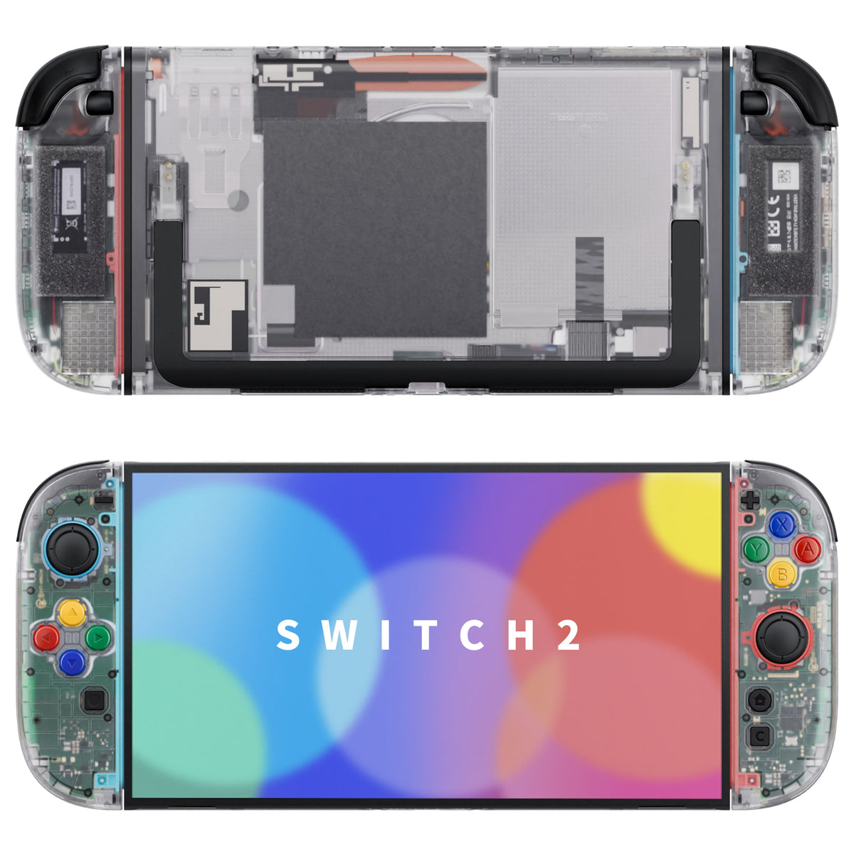 eXtremeRate DIY Replacement Full Set Shells with Buttons for Nintendo Switch 2 - Essence Version - Clear