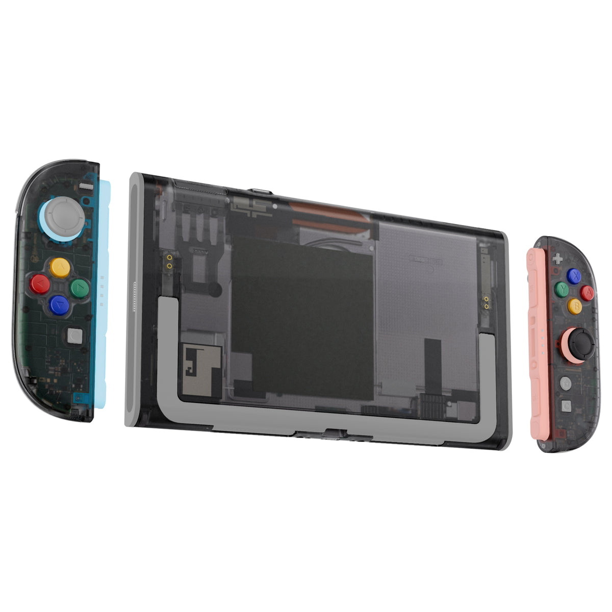 eXtremeRate DIY Replacement Full Set Shells with Buttons for Nintendo Switch 2 - Essence Version - Clear Slate Black