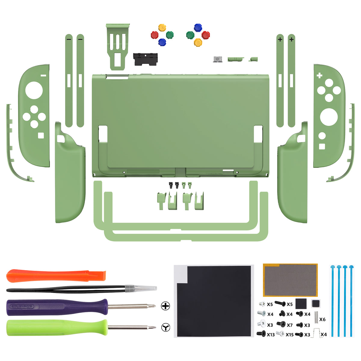 eXtremeRate DIY Replacement Full Set Shells with Buttons for Nintendo Switch 2 - Essence Version - Matcha Green
