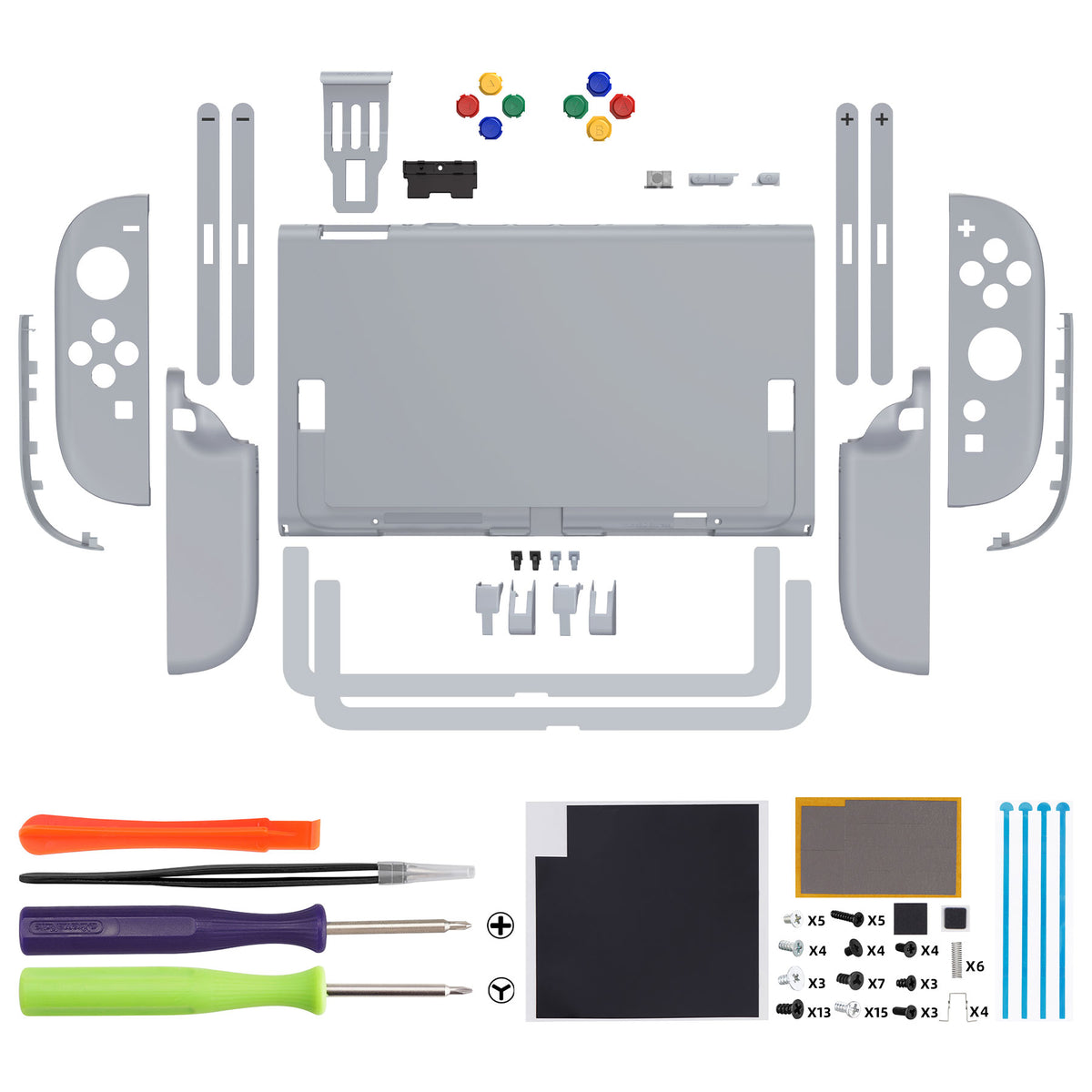 eXtremeRate DIY Replacement Full Set Shells with Buttons for Nintendo Switch 2 - Essence Version - New Hope Gray