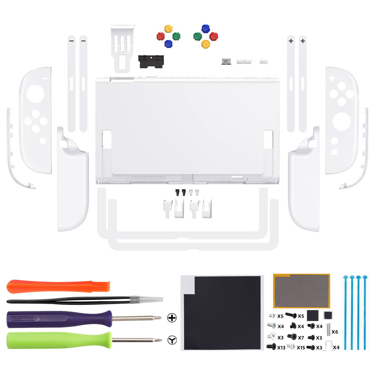 eXtremeRate DIY Replacement Full Set Shells with Buttons for Nintendo Switch 2 - Essence Version - White