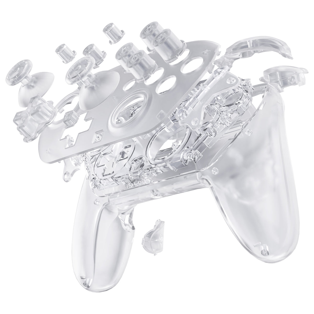 eXtremeRate DIY Replacement Full Set Shells with Buttons for Nintendo Switch 2 Pro Controller - Clear