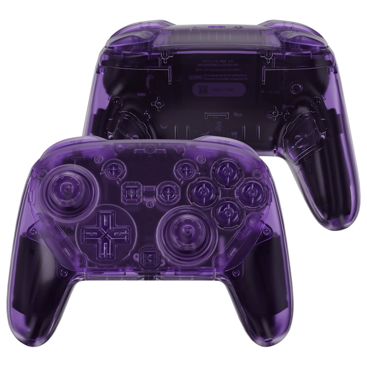 eXtremeRate DIY Replacement Full Set Shells with Buttons for Nintendo Switch 2 Pro Controller - Clear Altomic Purple eXtremeRate