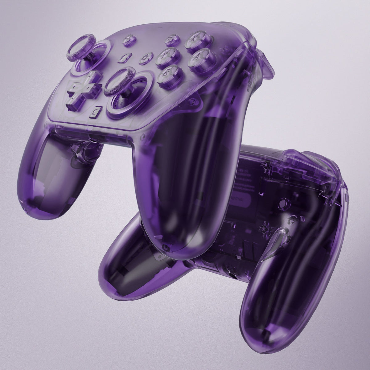 eXtremeRate DIY Replacement Full Set Shells with Buttons for Nintendo Switch 2 Pro Controller - Clear Altomic Purple eXtremeRate