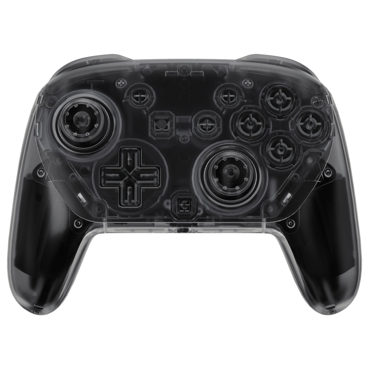 eXtremeRate DIY Replacement Full Set Shells with Buttons for Nintendo Switch 2 Pro Controller - Clear Slate Black