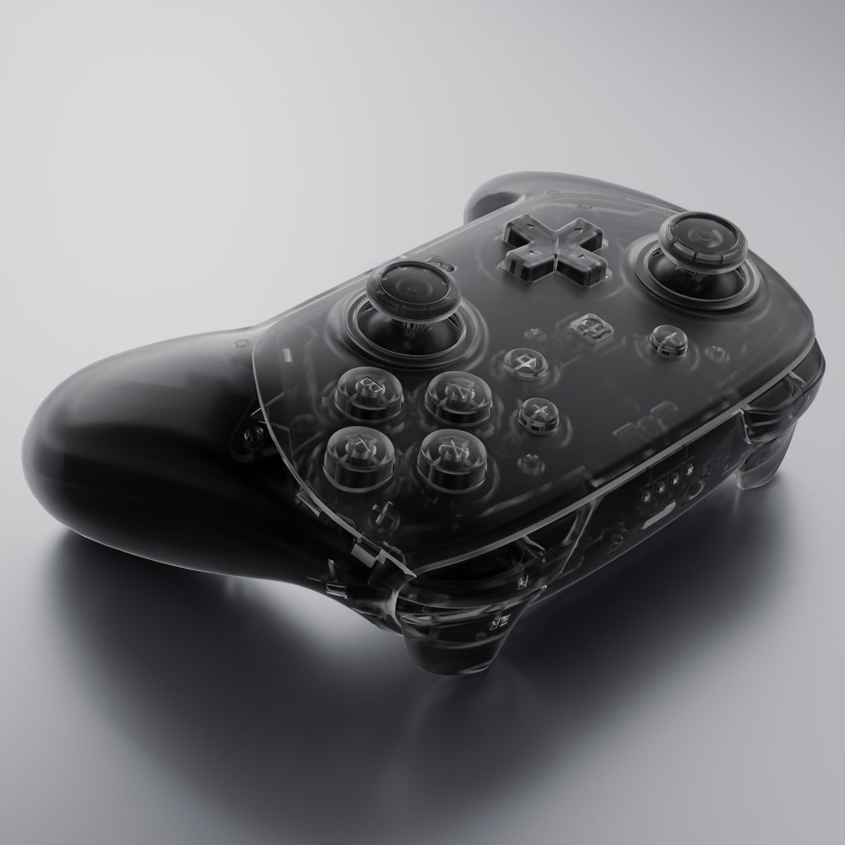 eXtremeRate DIY Replacement Full Set Shells with Buttons for Nintendo Switch 2 Pro Controller - Clear Slate Black