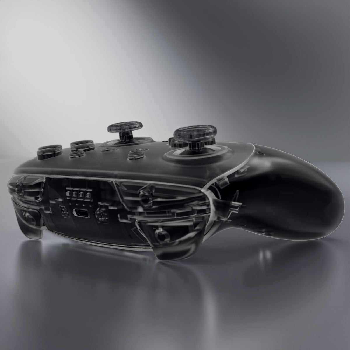 eXtremeRate DIY Replacement Full Set Shells with Buttons for Nintendo Switch 2 Pro Controller - Clear Slate Black