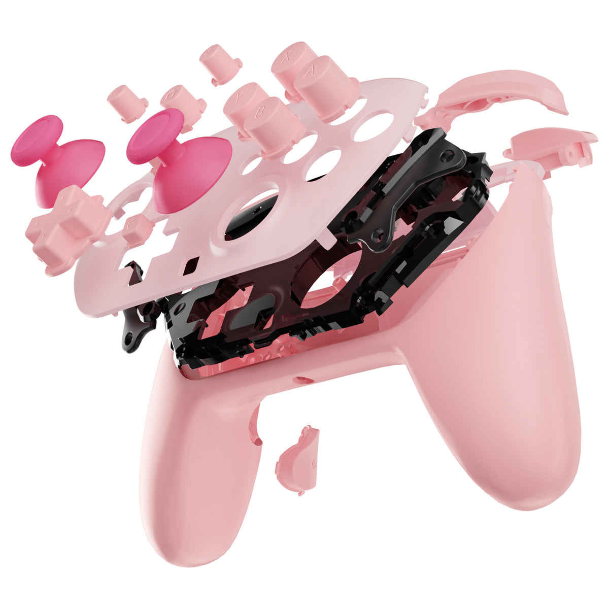 eXtremeRate DIY Replacement Full Set Shells with Buttons for Nintendo Switch 2 Pro Controller - Puffy Pink
